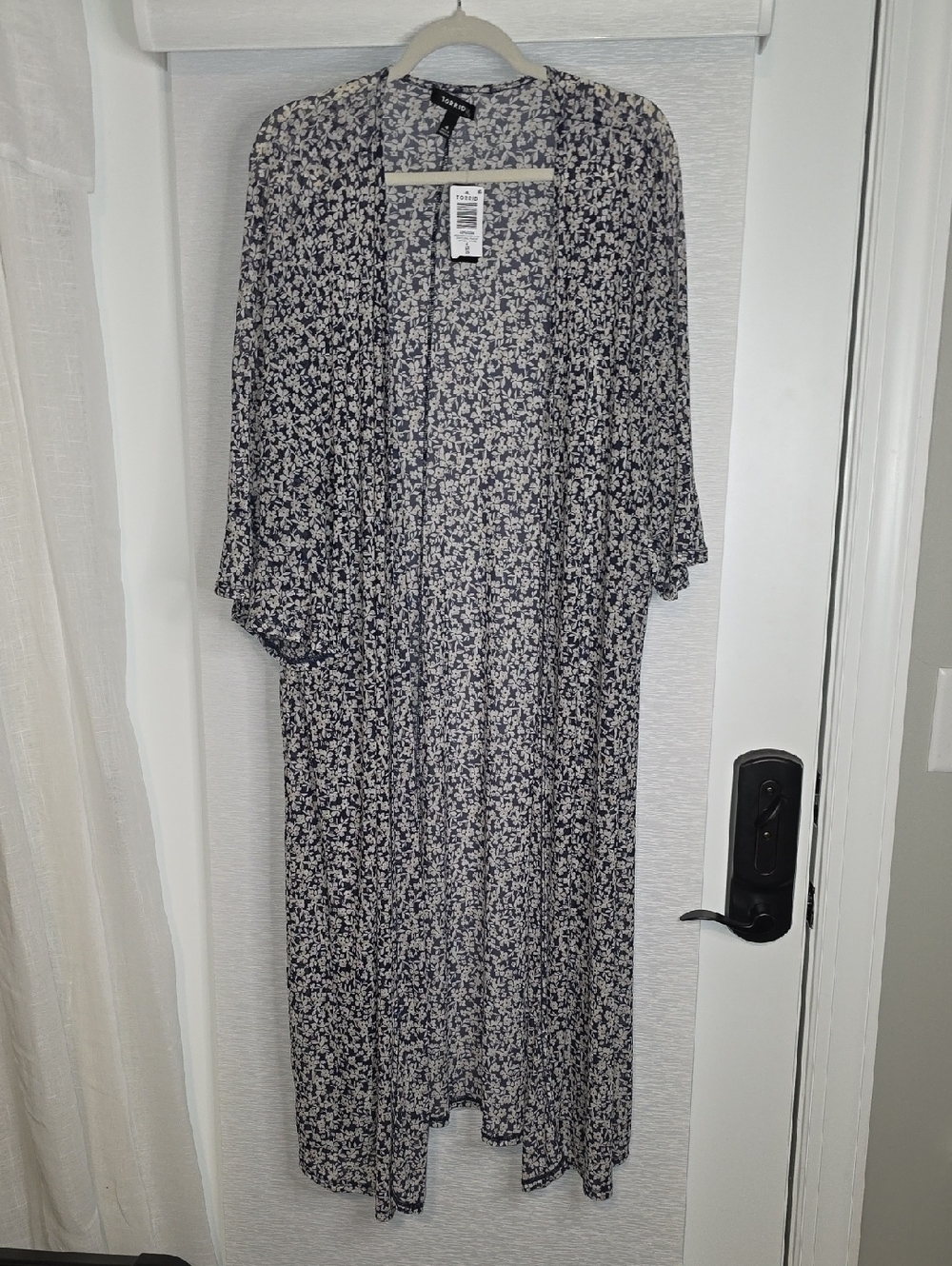 Torrid Navy and Cream Floral Duster